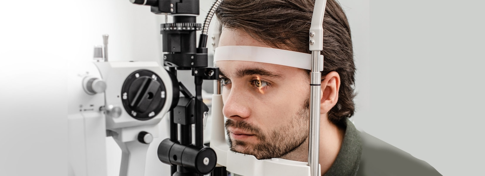 young man during eye exam in Klein Crossing